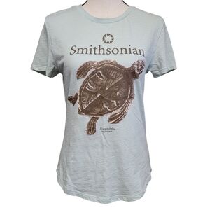 Smithsonian Hawksbill Sea Turtle Tshirt Juniors Sz M Green Graphic Shirt Sealife